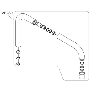 VR230-20 Uitloop geborsteld chroom