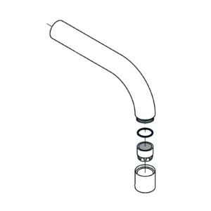 VR229-16 Voorste stuk uitloop 120 mm (standaard uitvoering) Chroom